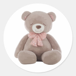 Beer Roze Ronde Sticker