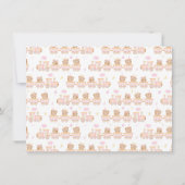 Beer Roze Trein Baby shower Bedankkaart (Achterkant)