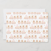 Beer Roze Trein Baby shower Kaart (Achterkant)