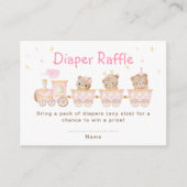 Beer Roze Trein Baby shower Luier Raffle Informatiekaartje (Voorkant)