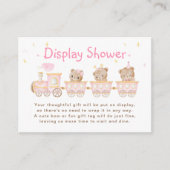 Beer Roze Trein Display Baby shower Informatiekaartje (Voorkant)