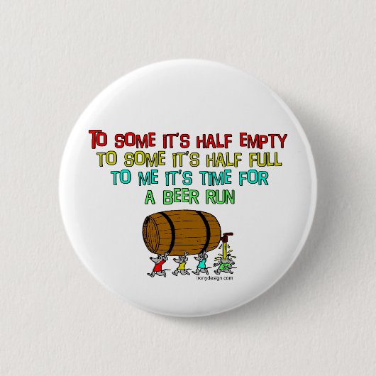 Beer Run Humor Ronde Button 5,7 Cm (Voorkant)