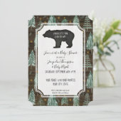 Beer Rustic Wood Woodland Forest Baby Boy Shower Kaart (Staand voorkant)
