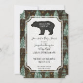 Beer Rustic Wood Woodland Forest Baby Boy Shower Kaart (Voorkant)
