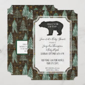 Beer Rustic Wood Woodland Forest Baby Boy Shower Kaart (Voorkant / Achterkant)