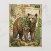 Beer  Rustic Woodland Natuur Wildlife Briefkaart (Voorkant)
