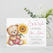 Beer Rustieke Zonnebloem Barly Wachten Baby shower Kaart (Staand voorkant)