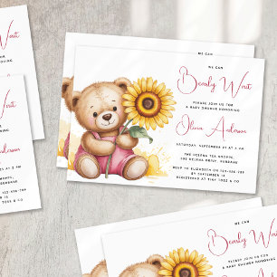 Beer Rustieke Zonnebloem Barly Wachten Baby shower Kaart