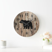Beer Rustige houten Decor Large Large Clock Grote Klok (Huis)