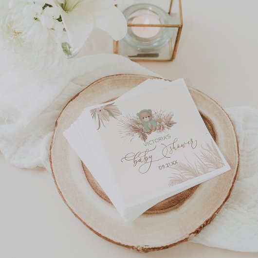 Beer Sage Green Baby shower Servet