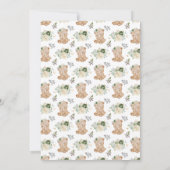 Beer Sage Green en Ivory Flowers Baby shower Kaart (Achterkant)