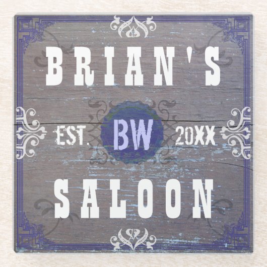 Beer Saloon Custom Home Bar, speciaal gepersonalis Glazen Onderzetter (Voorkant)