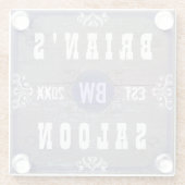 Beer Saloon Custom Home Bar, speciaal gepersonalis Glazen Onderzetter (Achterkant)