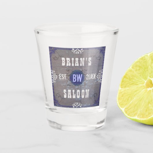 Beer Saloon Rustic Wood Old Western Wild West Name Shot Glas (Voorkant)