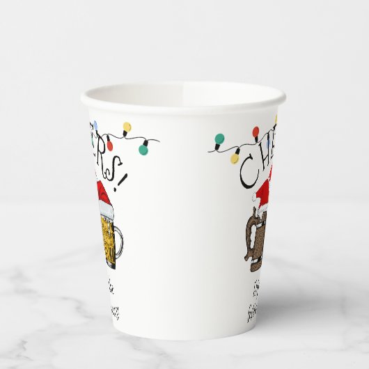 Beer Santa CHEERS Kerstmis Papieren Bekers (Links)
