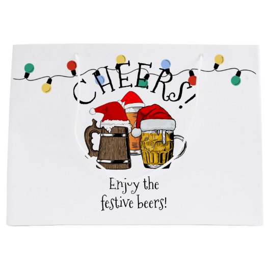 Beer Santa Claus Kerstmis Groot Cadeauzakje (Voorkant)