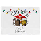 Beer Santa Claus Kerstmis Groot Cadeauzakje (Achterkant)