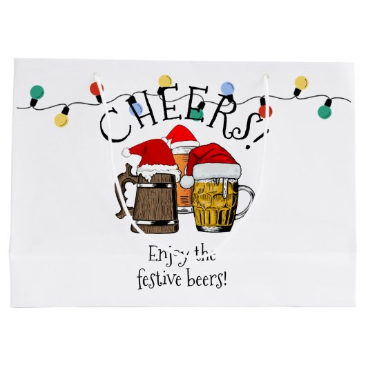 Beer Santa Claus Kerstmis Groot Cadeauzakje (Achterkant)