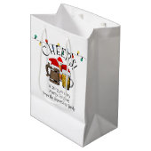Beer Santa Claus Kerstmis Medium Cadeauzakje (Voorkant Gekanteld)