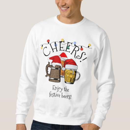 Beer Santa Claus Kerstmis Unisex Trui (Voorkant)