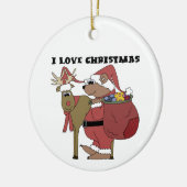 Beer Santa en Rendier Keepsake Ornament (Links)
