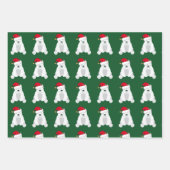 Beer Santa Hat Kinder Green met kerststaarten Inpakpapier Vel (Voorkant 2)
