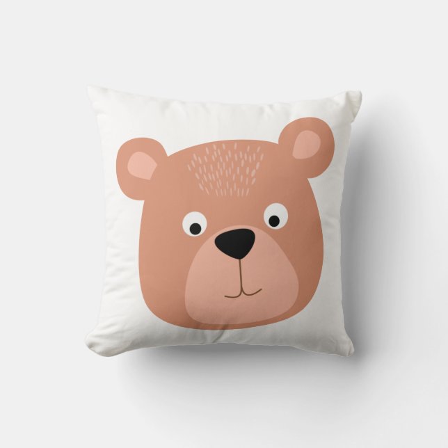 Beer schattig gezicht kussen (Voorkant)