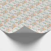 Beer Schattigee Baby Pastel Waterverf Patroon Cadeaupapier (Hoek)