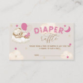 Beer Schattigee Ballonnen Blush Roze Luier Raffle Informatiekaartje (Voorkant)