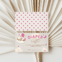 Beer Schattigee Ballonnen Blush Roze Luier Raffle Informatiekaartje