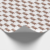 Beer schattigheid: Waterverf dierpatroon Cadeaupapier (Hoek)