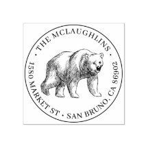 Beer schets | Ronde familienaam & retouradres