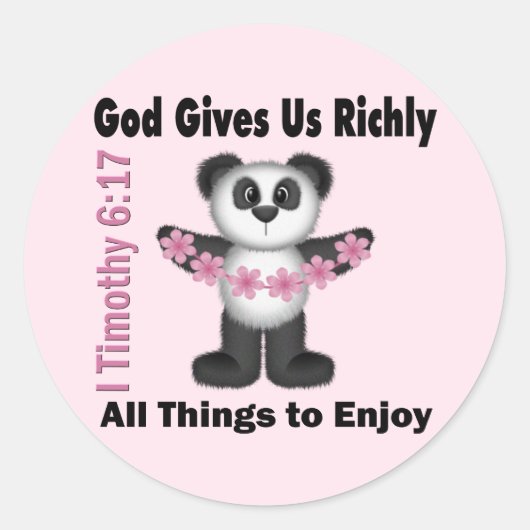 Beer Scripture Panda Ronde Sticker (Voorkant)