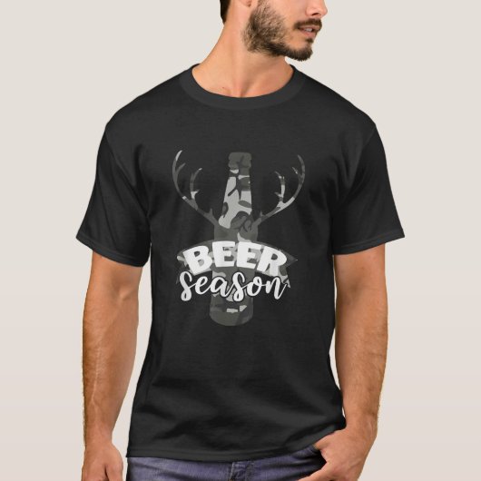 Beer Season Funny Deer Hunting Camo T-shirt (Voorkant)