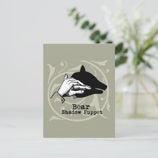 Beer Shadow Puppet Hand  Briefkaart (Staand voorkant)