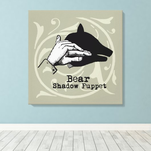 Beer Shadow Puppet Hand Canvas Afdruk (Insitu (Houten vloer))