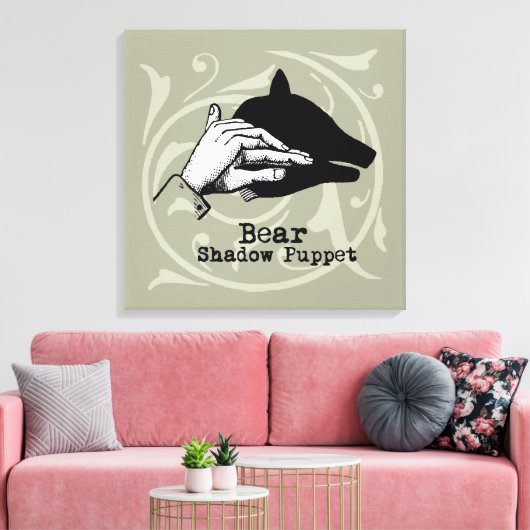 Beer Shadow Puppet Hand Canvas Afdruk (Insitu (Woonkamer))
