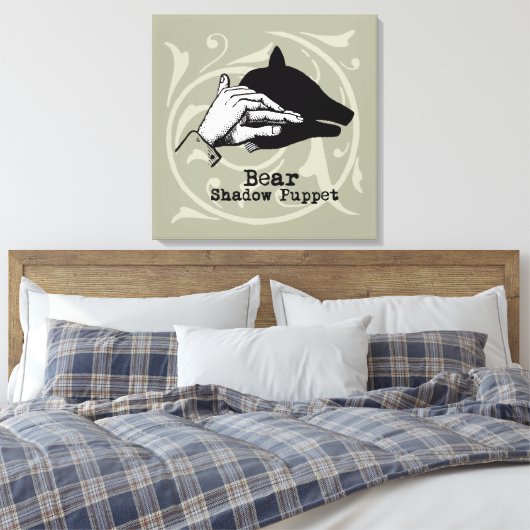 Beer Shadow Puppet Hand Canvas Afdruk (Insitu (Slaapkamer))
