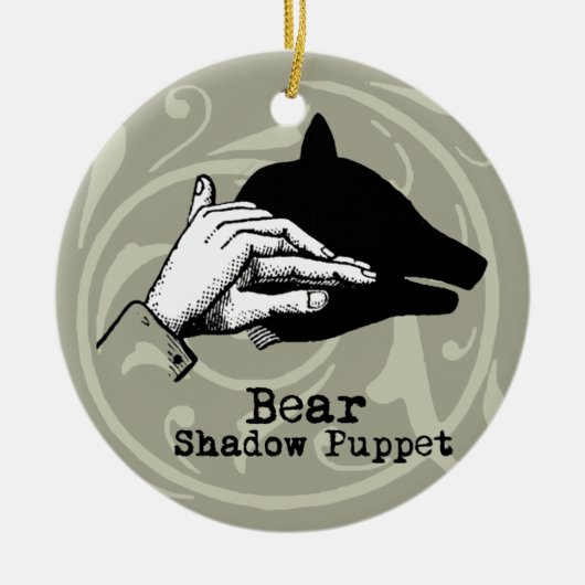 Beer Shadow Puppet Hand  Keramisch Ornament (Voorkant)