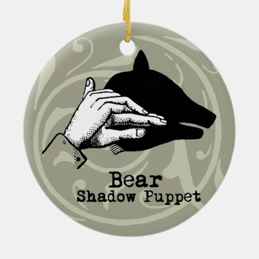 Beer Shadow Puppet Hand  Keramisch Ornament (Achterkant)