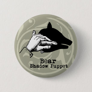 Beer Shadow Puppet Hand  Ronde Button 5,7 Cm