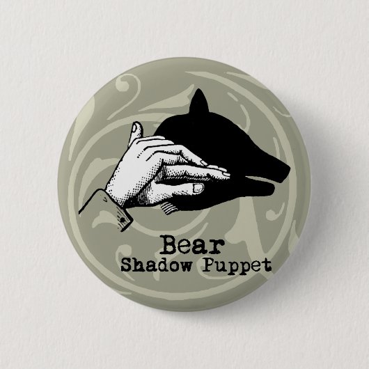 Beer Shadow Puppet Hand  Ronde Button 5,7 Cm (Voorkant)