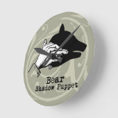 Beer Shadow Puppet Hand Ronde Klok (Hoek)