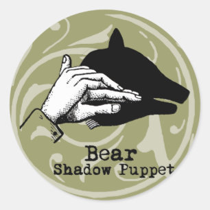 Beer Shadow Puppet Hand  Ronde Sticker