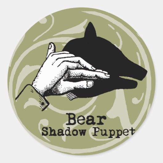 Beer Shadow Puppet Hand Ronde Sticker (Voorkant)