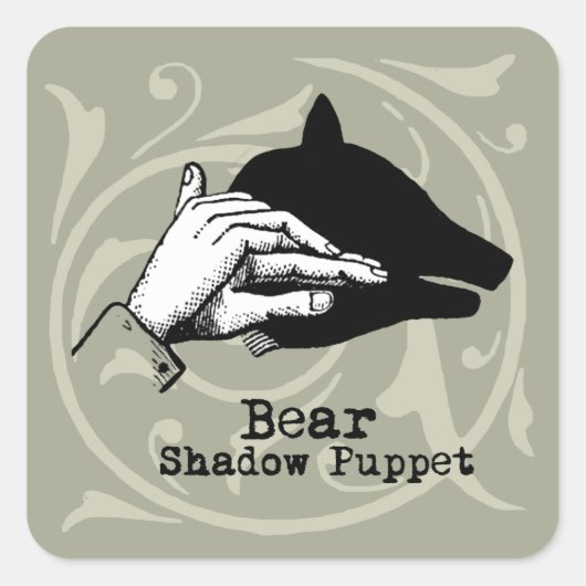 Beer Shadow Puppet Hand Vierkante Sticker (Voorkant)