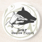 Beer Shadow Puppet Hand  Zandsteen Onderzetter (Voorkant)