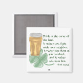 Beer & Shamrock/Irish Gezegde Magnet (Voorkant / Achterkant)