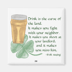 Beer & Shamrock/Irish Gezegde Magnet