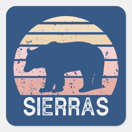 Beer Sierras Retro Vierkante Sticker (Voorkant)